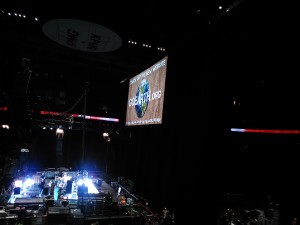 One of Neil Young's big screens at Rogers Arena, Vancouver BC